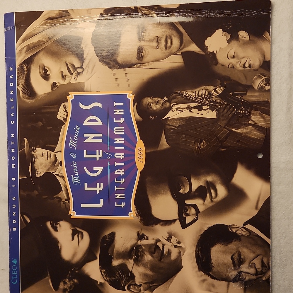 Vintage 1999 Cleo calendar Music And Movie Legends. Unused